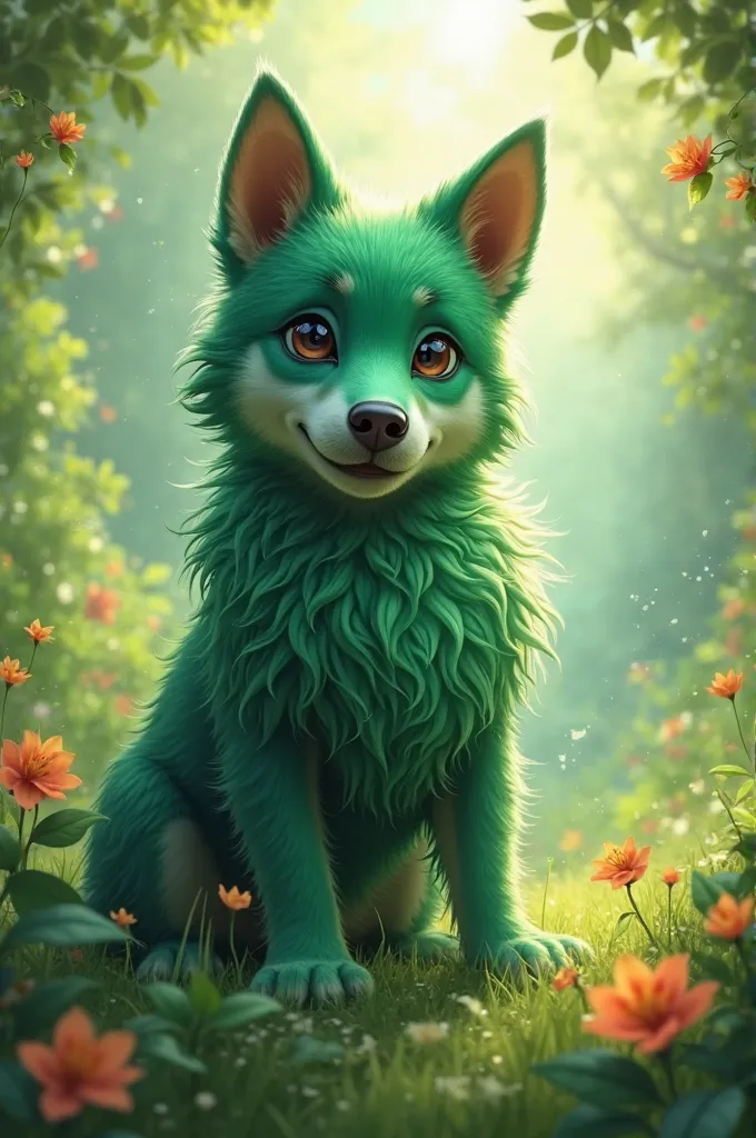 Green dog
