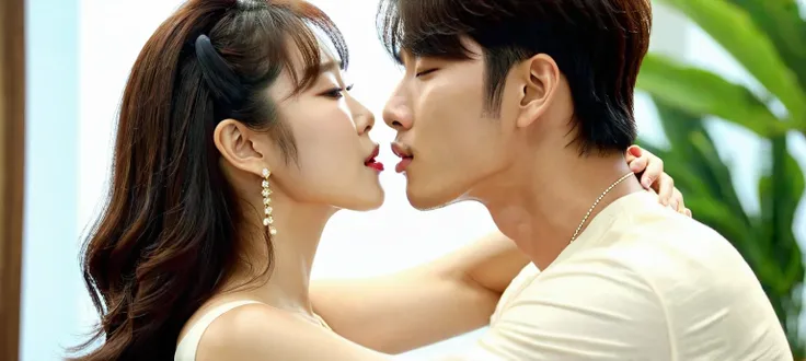 Handsome Korean Men And Women They Kiss Each Other's Bare Butts, show, 20 years old, hug, hugging, Touch Lips, , Romantic, slanted body , Asia, Handsome Korean Actors, K-Pop Stars, Handsome male model, male, Main job , best picture quality, Higher quality,...