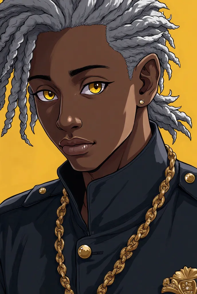 a close up of a person with dreads and a necklace, ( ( dark skin ) ), official character art, yasuke 5 0 0 px models, official character illustration, male anime character, fighting game character, character artwork, character profile art, official art, va...