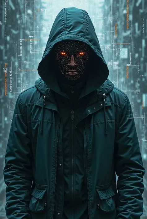 A crypto currency hacker with blurred face