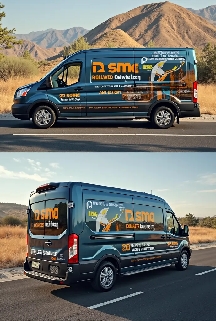 Graphics design for van for digital land surveying company 