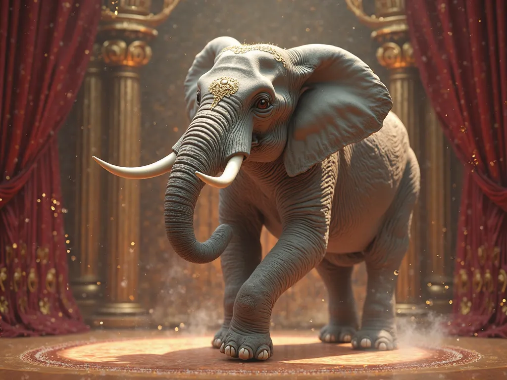 an elephant dancing ballet 3D Style
