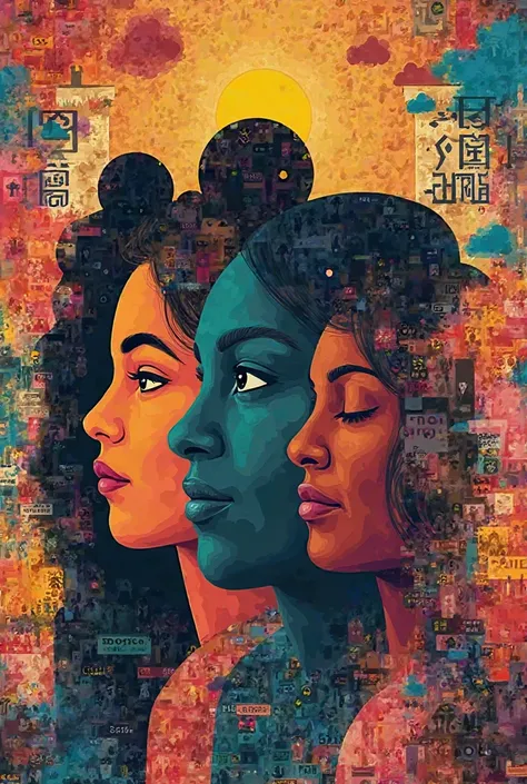 Image of a creative poster that demonstrates leadership, Equity,  equality, inclusion in interculturality