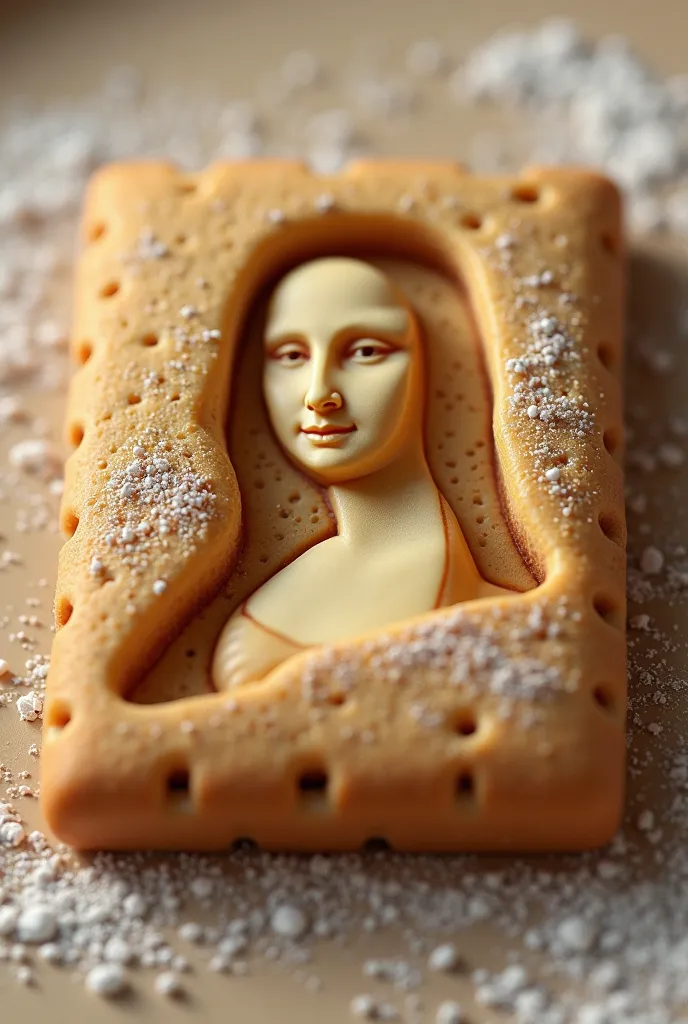 Mona Lisa as a shape on a cookie