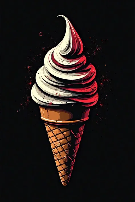 Logo for an ice cream business with a slight touch of rock style