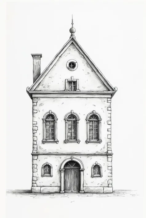 Using your pencil and rendering materials, draw a simple building facade (front view).
Use only basic shapes: squares, circles, and triangles.
Try to make the drawing even (symmetrical) like Renaissance buildings.