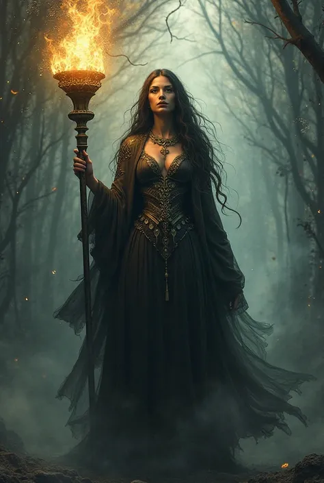 Hecate and with his torch 