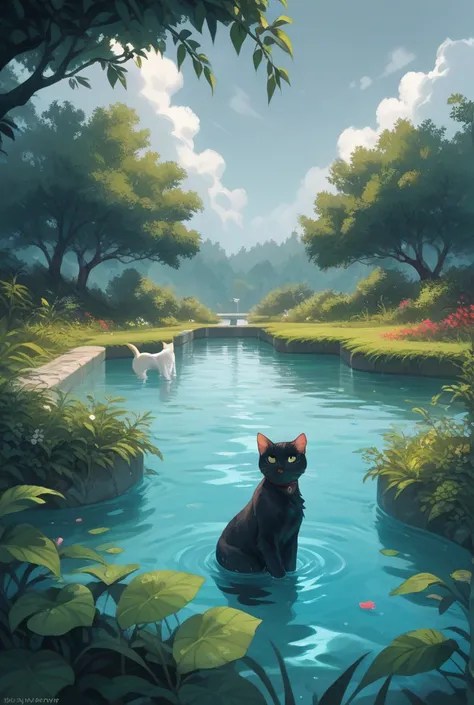 Cat in water