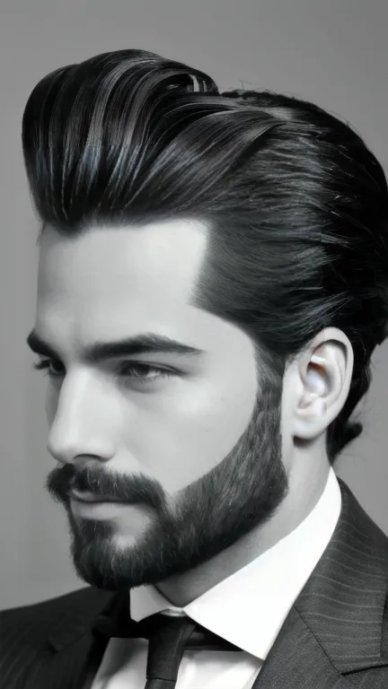   a man Abramowitz Stylish hair centered on his face 