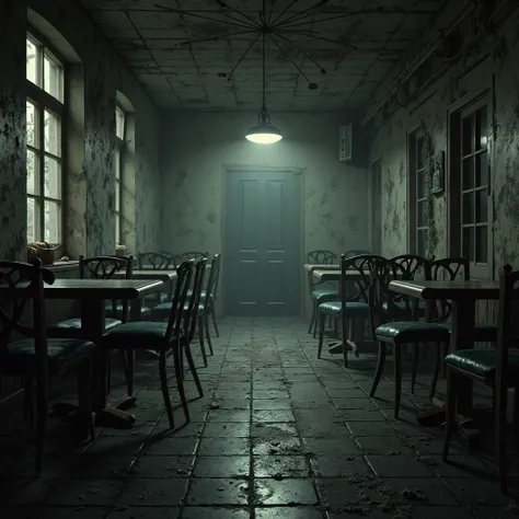 café,disgusting,horror, abandoned,  Realistic, 