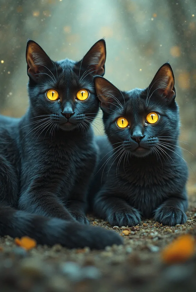 Make both cats have yellow eyes