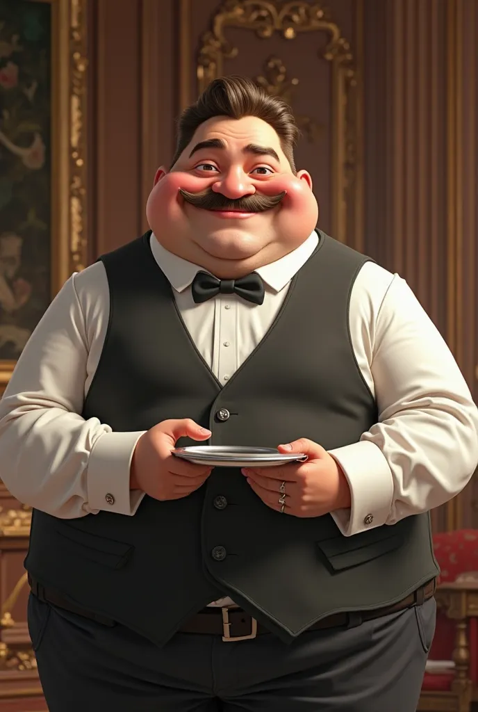 Chubby butler with a pretty face 