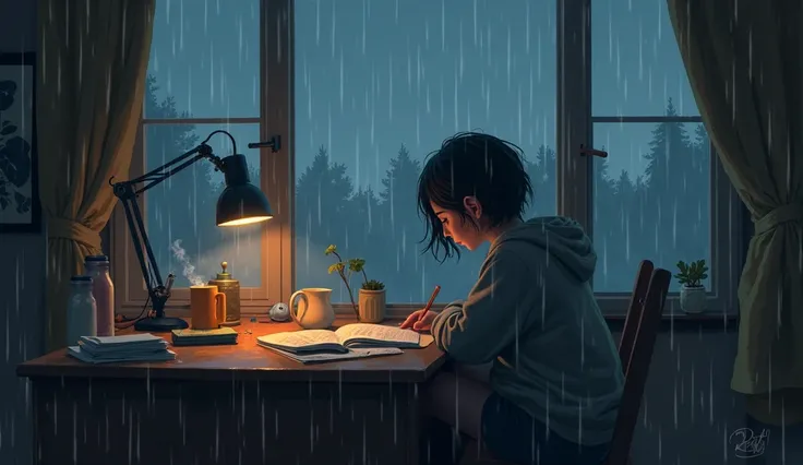 lofi dreamy night rain study vibes