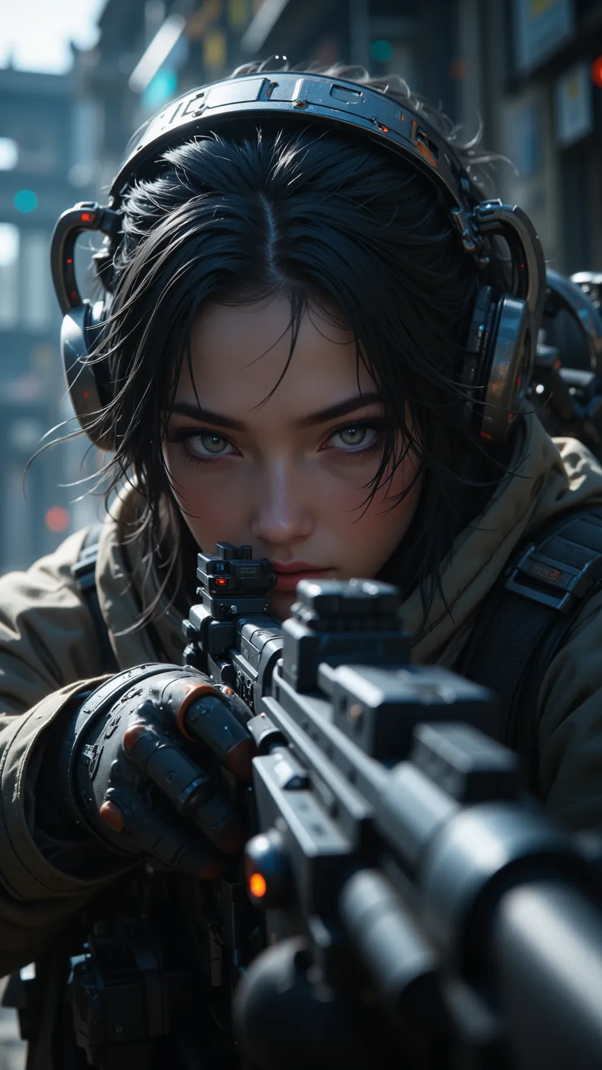 A Dramatic Scene，A Skilled Sniper Makes Critical Shots for Critical Situations，A Sniper Acting Alone， Focus ，One Shot Ding Jiangshan，Sharpshooter，Accurate Aiming，High Risk Moments，Mystery ，High-tech，High Quality CGI