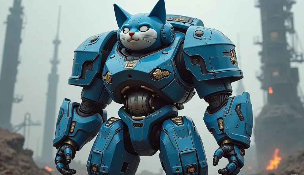 Doraemon，Wears Warhammer power armor
