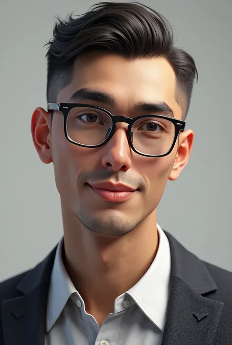 Male with glasses with low taper fade