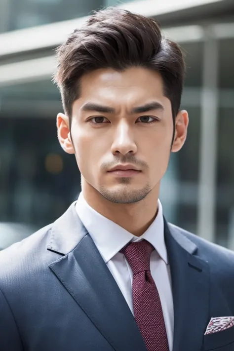 Strong looking man in a suit　SP　face、facing the front