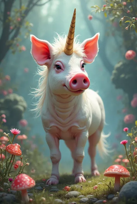 Unicorn with a pig's nose
