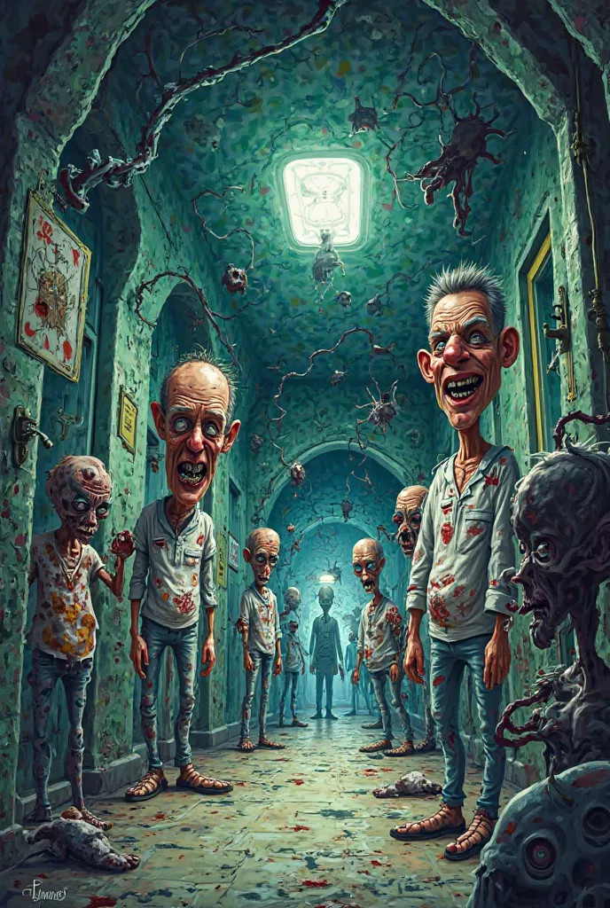 Insane asylum in a cartoon 