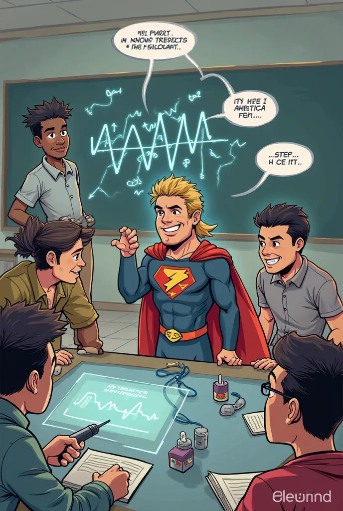 Here’s a detailed comic strip script for Super Xhan! It includes panel descriptions, character actions, and dialogues to make it easy to visualize.

Title: Super Xhan - The Power of DC, AC, and LC!
Panel 1: The Confused Student
(Background: A classroom wit...