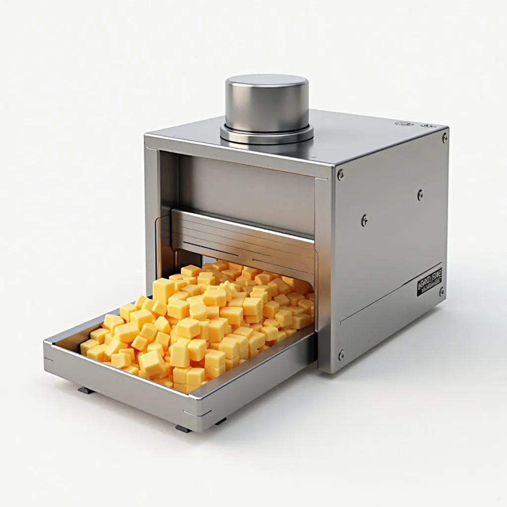 a machine that automatically rolls or small cheese cubes or industrial that are perfect