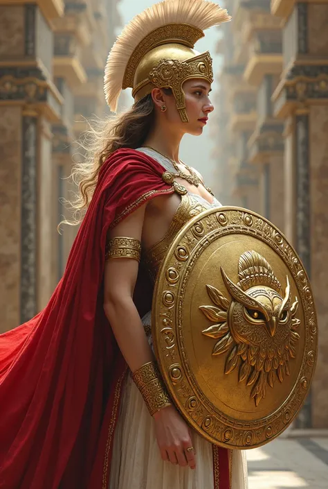 atena (Goddess of Wisdom and Strategic Warfare)**  
- ** Aparência:** Young Warrior,  golden armor,  look serene .  
- **Suits:**  Corinthian helmet , shield (Aegis) with the head of Medusa.  
- **symbols:** owl ( symbol of wisdom ),  olive branch .  
- **...