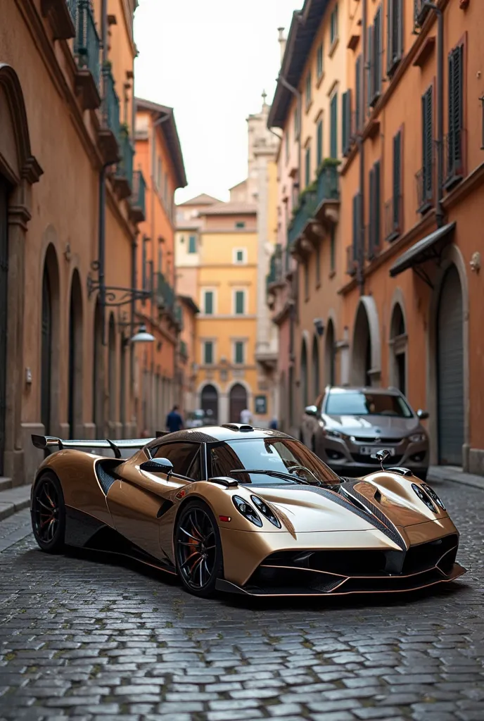 A Pagani utopia in the streets of Rome, Italy, showing its roars