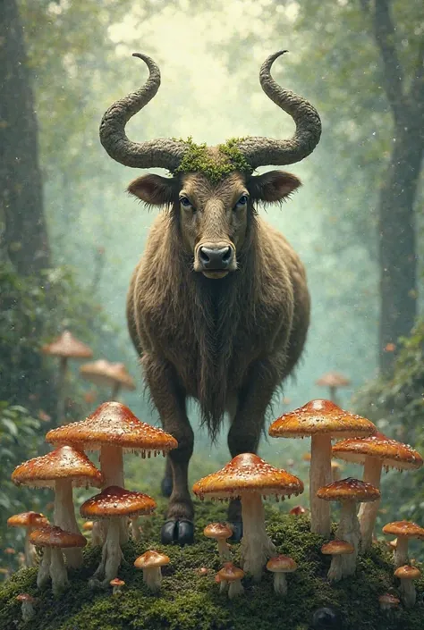 Taurus star sign with mushrooms

