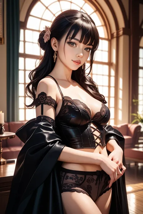 30 years old， High Quality Cool ， Black Long Hair，160 cm，f cup，Japanese Beauties in the Room，boxer