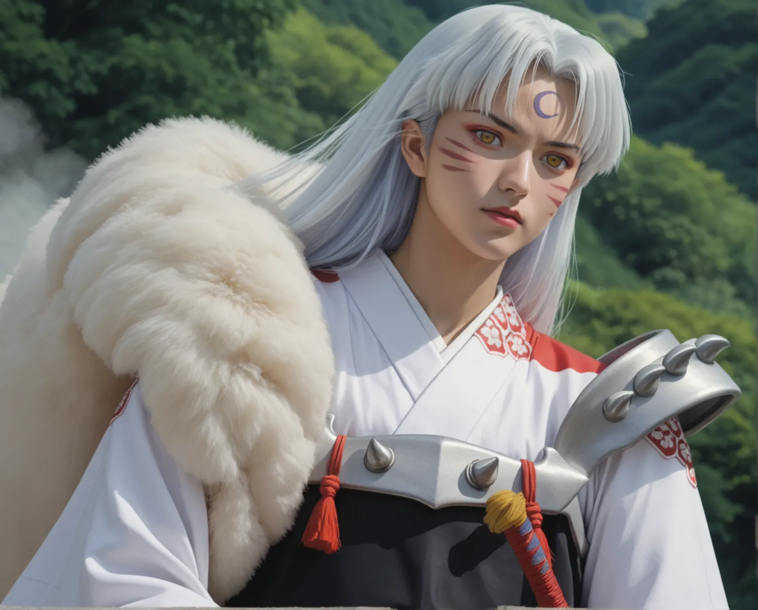   score _9,   score _8_arriba,   score _7_arriba,         source        _      animated,
Sesshomaru, Sesshomaru,     long hair,  yellow-eyed,  White hair, male focus pointy ears, facial brand   , creciente,     forehead mark    ,
    Japanese clothing, arm...