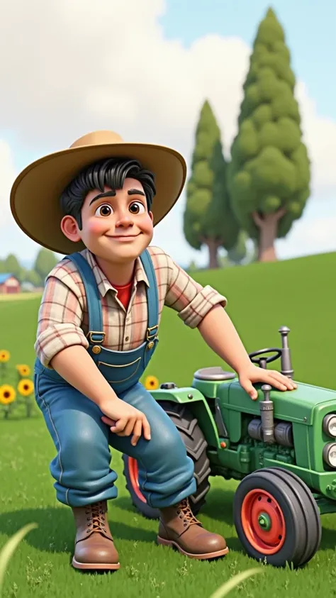 "A cinematic Pixar-style 3D illustration of professional farmer