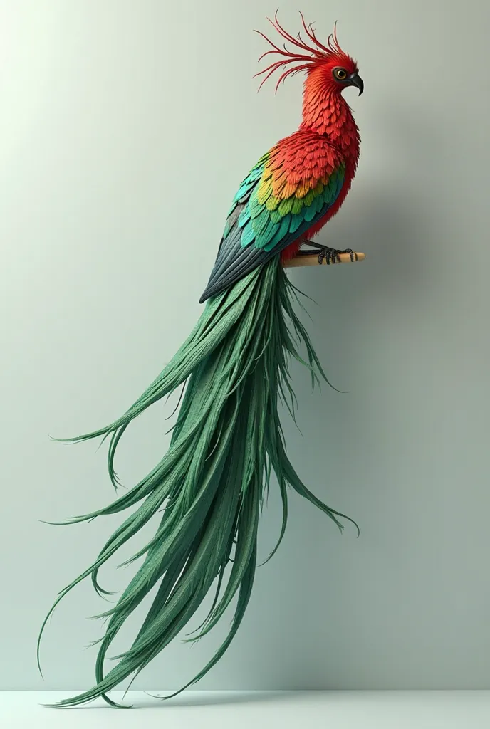 A simple 3D quetzal for a clothing logo