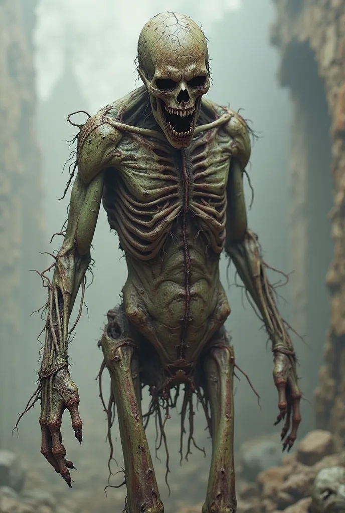 medieval zombie, rotting flesh, blank background 