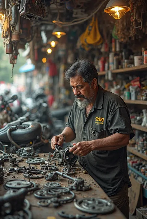 A motorcycle taxi driver buying spare parts at a, showing the practical benefits of joining.
   - An image of a decent funeral service, discount representing the peace of mind offered by the project.