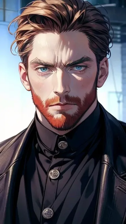 (  Vangogh,8k,     highres,  masterpiece:1.2),     ultra-detailed,(Realistic,photoRealistic,photo-Realistic:1.37),36-year-old man,3 day beard,cute anime ,Portraits,strong,masculine,     dark hair,sharp jaw,          mesmerizing eyes          ,     perfectl...