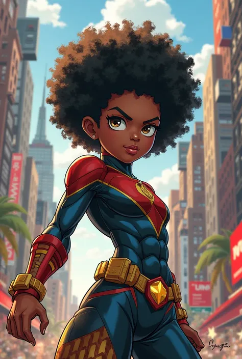 I want to create a character that’s similar to the my hero academia,  But with brown skin and a curly afro