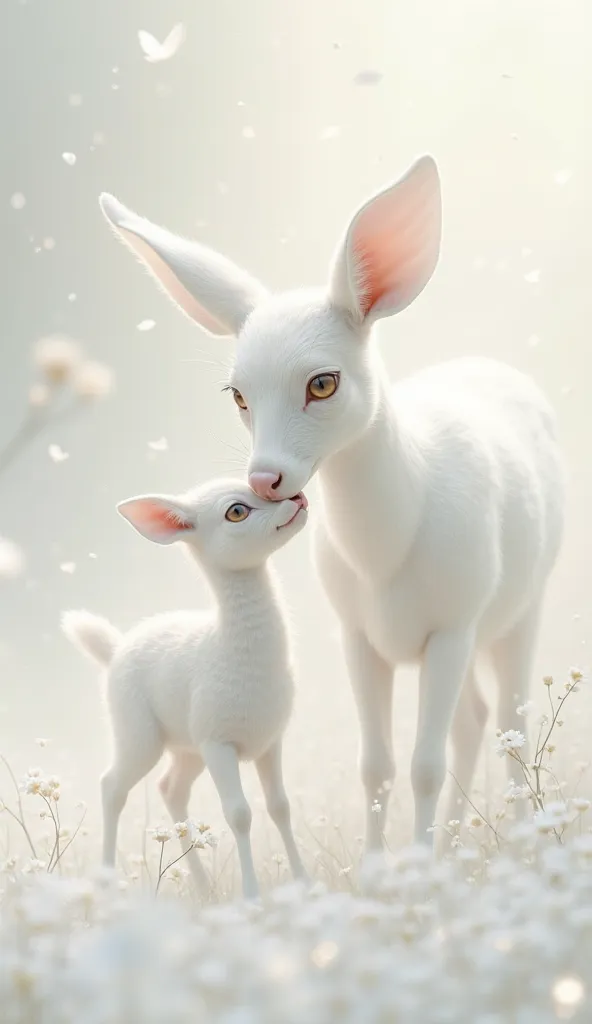 Cute deer and son white color ka pic