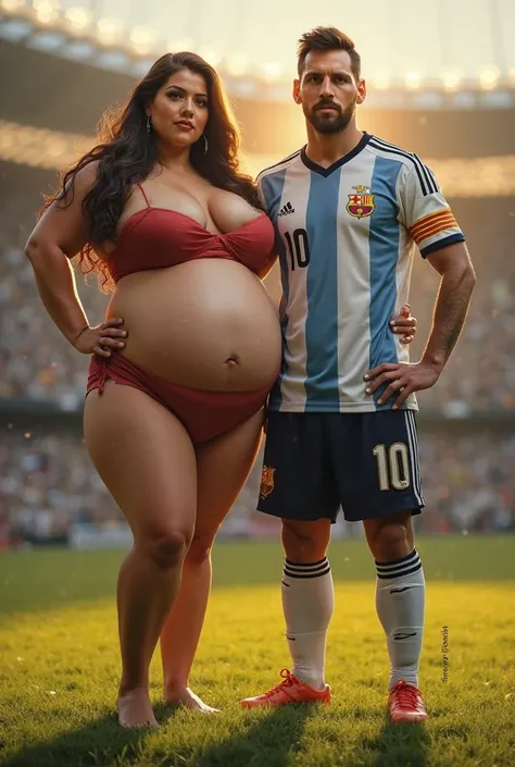 Make a big boobs woman with messi