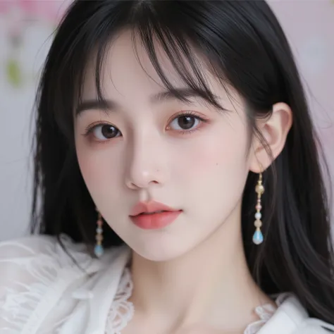 Kpop girl, korean, looks like winter from Aespa a little bit, cutie, maknae, pretty, visual, gorgeous visual, unique visual, , prettiest girl ever, unique makeup style, naturally pretty, perfect douyin look, looks like a mixture between winter and wonyoung...