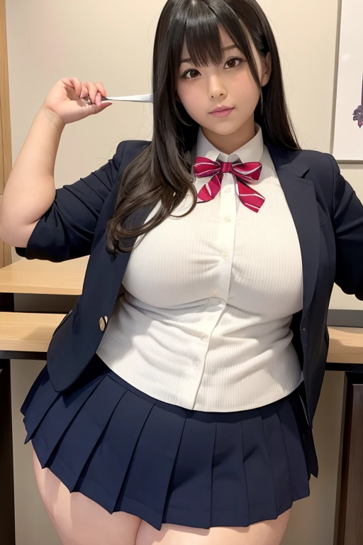 Fat girl,  obese overweight  ,   very fat  , Extra thick Japanese woman has  ,   very fat   hip,  big breasted, Thick arms,    Japanese girl, slim face,   個の非常にbig hipsがあります , big hips,   big stomach,  thick legs,    idol、High school uniform