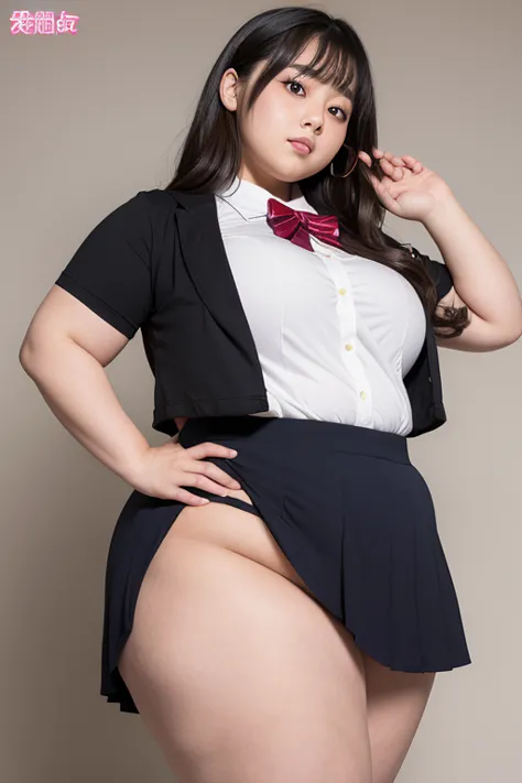 Fat girl,  obese overweight  ,   very fat  , Extra thick Japanese woman has  ,   very fat   hip,  big breasted, Thick arms,    Japanese girl, slim face,   個の非常にbig hipsがあります , big hips,   big stomach,  thick legs,    idol、High school uniform