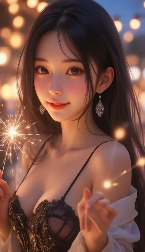 (  Super Cute Young Face  :1.1),(  Sparkling Clear Glamorous Eyes  :1.1), (Japanese idol's face :1.1),  Very Beautiful Cute Girl  ,,(18 years old:1.2),Delicate, smooth and soft long black straight hair, fair skin,(Happy and cheerful smile ),Professional Po...