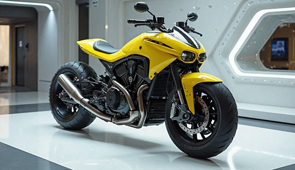 (front)view 2025 Harley Davidson Night Rod showroom yellow color 