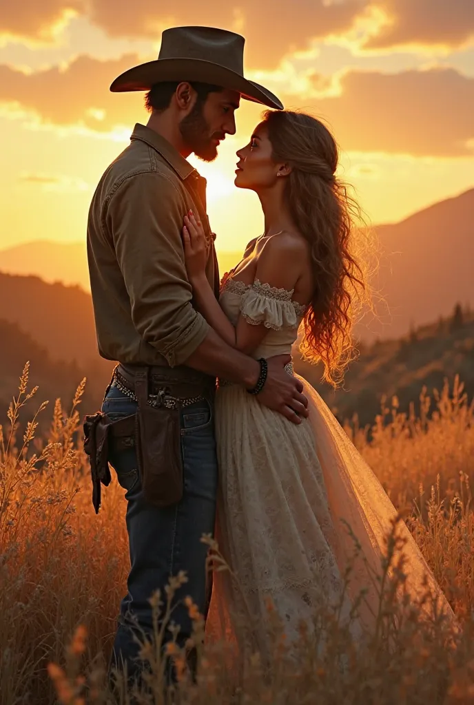 A cowboy romance couple 