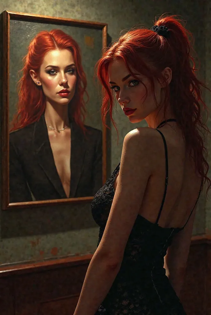 Kinky girl Tom looks at arrogant redhead painting