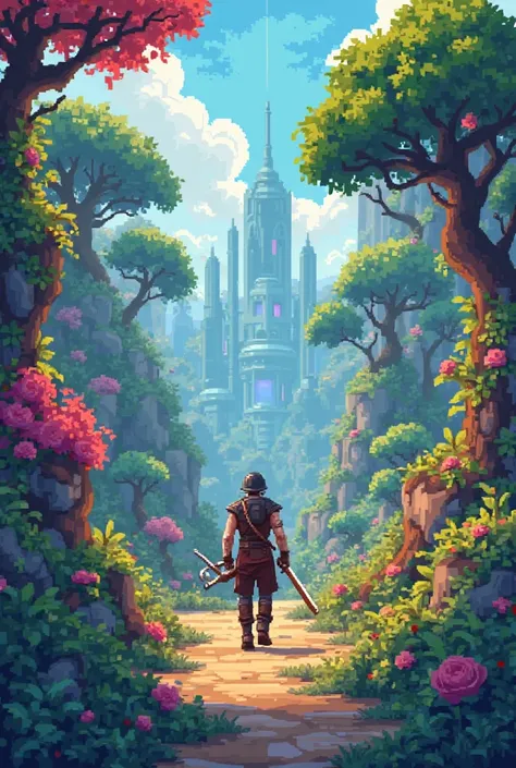 "A highly detailed 3D pixel-style scene featuring [describe the subject, e.g., a warrior, a futuristic city, a magical forest, etc.]. The environment has vibrant lighting, deep shadows, and a rich color palette. Every element is crafted in a pixelated 3D v...