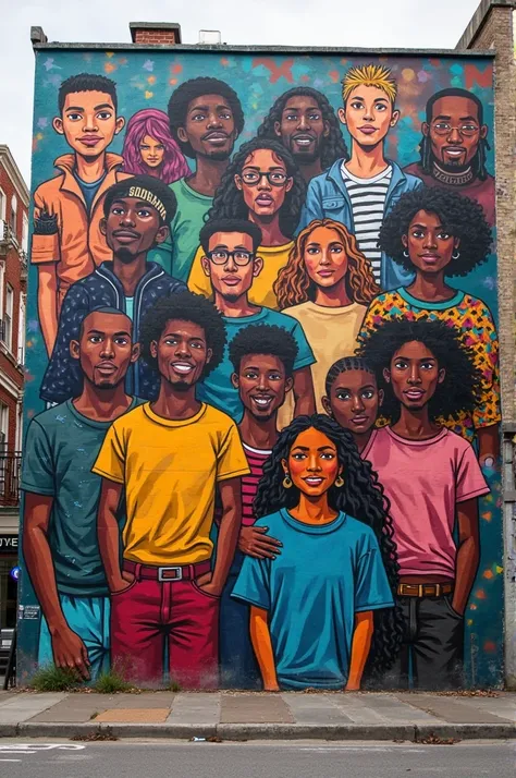 A graffiti on inclusion that expresses the inclusion of people of color with white people
