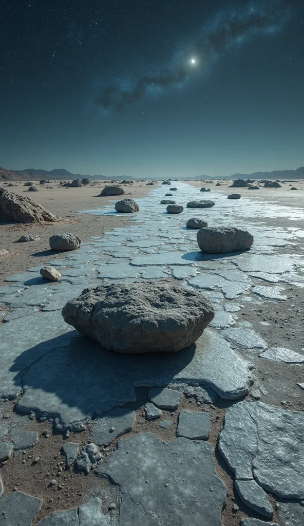 Then scientists found that when cold air blows at night, a thin layer of ice is formed. This ice starts moving the stones slightly and they start moving on their own.