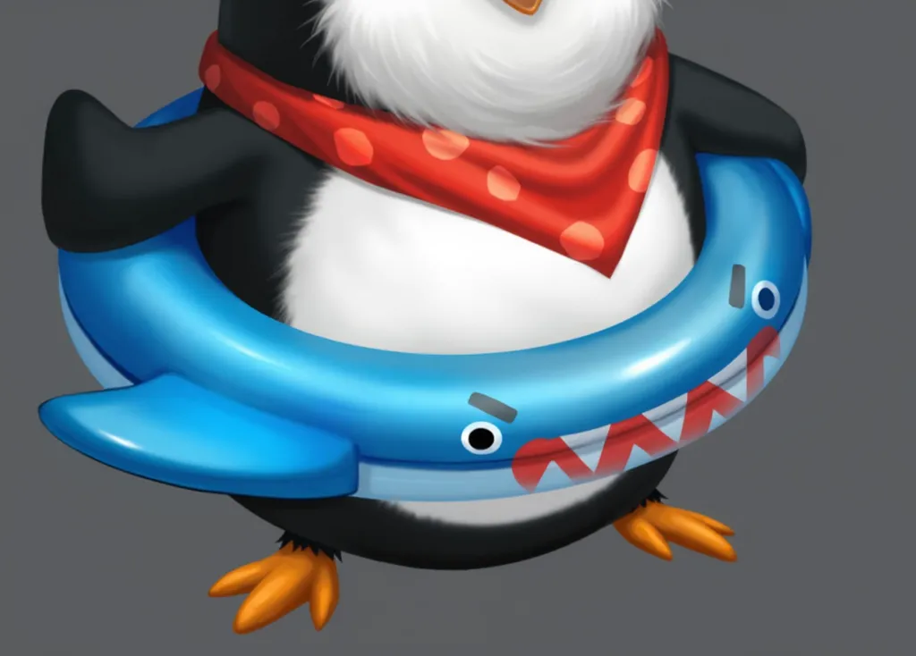 Penguin Hair Small Fluff Penguin Foot Swimming Ring Material Texture Details HD