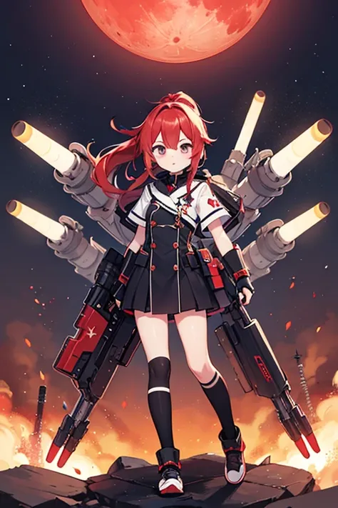 Red Moon（Kogetsu）Full body image of
Personality: is brave and confident。has a slight impression。

Appearance: has red hair in a ponytail。wears a boldly designed uniform。

Equipment: destroys enemies with a high-performance missile system。has sufficient ant...